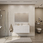 Тумба подвесная с керамической раковиной, CEZARES DUET-N, 120 см Bianco Opaco DUET-N-1200-2C-SO-BO + CZR-8095-120