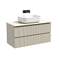 Тумба со столешницей и керамической раковиной подвесная, SANCOS Snob T, 100 см Beige Soft SNT100CE+TT100A2+CN5023