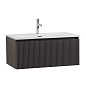Тумба с раковиной подвесная BelBagno UNO-800-1C-SO-GSO Темно-Серый матовый, раковина белая BB-8099-80