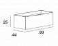 PREMIUM PLISSE База под раковину подвесная с выдвижным ящиком, Bianco opaco 90x44x25, 55421
