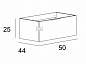 PREMIUM PLISSE База под раковину подвесная с выдвижным ящиком, Grigio nuvola 50x44x25, 55414