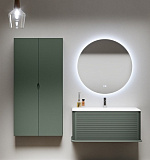 Тумба подвесная с  раковиной из искусственного мрамора, CEZARES IDRA, 98 см Verde opaco 55806+50264