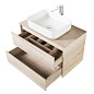 Тумба подвесная со столешницей и накладной раковиной BelBagno KRAFT 90 Rovere Galifax Bianco