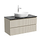 Тумба со столешницей и керамической раковиной подвесная, SANCOS Snob R, 100 см Beige Soft SNR100CE+TT100A1+CN5023