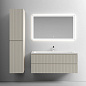 Тумба подвесная с двойной керамической раковиной, SANCOS Snob T, 120 см Beige Soft SNT120CE+CN7016