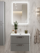 Тумба подвесная с керамической раковиной, Belbagno DUE, 50 см, Сатин DUE-500-2C-SO-SAT-P+BB-8076-3-50+RS333MBSN.4/160