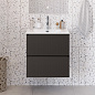Тумба с раковиной подвесная BelBagno UNO-MINI-500-2C-SO-GSO Темно-серый матовый, раковина белая BB-8099-3-50