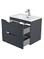 Тумба с керамической раковиной подвесная BelBagno МАРИНА-МИНИ2.0 (Marino-MINI-2.0) 60 Темно-серый матовый, раковина BB-8099-3-60+Marino-MINI-2.0-600-2C-SO-GSO-P