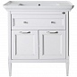 Комплект мебели для ванной комнаты напольный ASB-Woodline Гранда 85, белый патина серебро