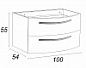 COMFORT База под раковину подвесная с двумя выдвижными ящиками, Grigio scuro, 100x54x55, 54482