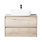 Тумба подвесная со столешницей и накладной раковиной BelBagno KRAFT 90 Rovere Galifax Bianco