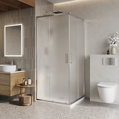 Душевой уголок BelBagno LUCE-A-2-90-P-Cr рифленое стекло, профиль хром