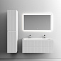 Тумба подвесная с двойной керамической раковиной, SANCOS Snob T, 120 см Bianco SNT120W+CN7016