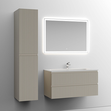 Тумба с керамической раковиной подвесная, SANCOS Snob T, 100 см Beige Soft SNT100CE+CN7013