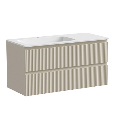 Snob R База под раковину подвесная с двумя выкатными ящиками, 995х445х500 Beige Soft SNR100LCE левосторонняя
