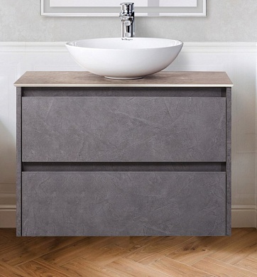 Тумба с накладной раковиной для ванной комнаты BelBagno Kraft 80 см Pietra Grigio