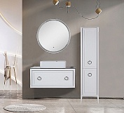 Комплект мебели для ванной комнаты подвесной ASB-Woodline Рома 100С, белый