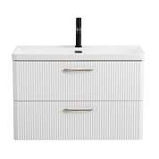 DUE База под раковину подвесная с двумя выкатными ящиками, Bianco Lucido 800x423x500, DUE-800-2C-SO-BL-P