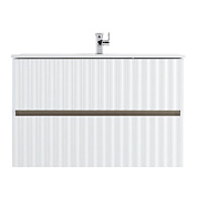 ELEGANT База под раковину подвесная с двумя выкатными ящиками, 90 см AM-ELEGANT-900-2C-SO-BL-LED-P белый глянцевый
