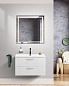 Тумба подвесная с керамической раковиной, Belbagno DUE, 80 см Bianco Lucido DUE-800-2C-SO-BL-P+RS006SN.4/160+BB-8076-3-80