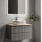 Тумба со столешницей и керамической раковиной подвесная, SANCOS Snob R, 80 см Beige Soft SNR80CE+TT80A2X+CN5023