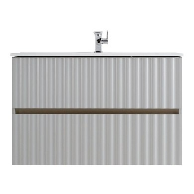 ELEGANT База под раковину подвесная с двумя выкатными ящиками, 90 см AM-ELEGANT-900-2C-SO-GCM-LED светло-серый матовый
