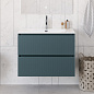 Тумба с раковиной подвесная BelBagno UNO-800-2C-SO-AO Голубой матовый, раковина белая BB-8099-80