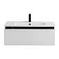 Тумба подвесная с  раковиной из искусственного мрамора, CEZARES SLIDER, 80 см Bianco Opaco SLIDER-800-1C-SO-BO+CZR-800/480-LV-MR-PRS