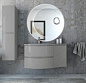 Тумба с раковиной из искусственного мрамора для ванной комнаты Cezares Vague 104 см Grigio lucido