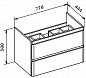 ALBANO-CER База под раковину подвесная с двумя выкатными ящиками, Bianco Lucido, 800x450x500, ALBANO-CER-800-2C-SO-BL