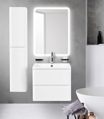 Тумба подвесная с раковиной из литьевого мрамора BelBagno ALBANO 60 Bianco Lucido