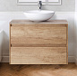 Тумба с накладной раковиной для ванной комнаты BelBagno Kraft 80 см Rovere Nebrasca Nature