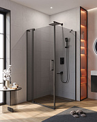 Душевой уголок CEZARES SLIDER-AH-1-100-90/100-GRIGIO-NERO тонированное стекло, профиль черный матовый