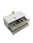 Тумба с раковиной подвесная CEZARES ECO-CER-N 100 Светло-зеленый матовый. Ручки cатиновое золото, раковина CZR-8073-100+ECO-CER-N-1000-2C-SO-VDO-P+RS156SG.3/512