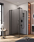 Душевой уголок CEZARES SLIDER-AH-1-100-90/100-GRIGIO-NERO тонированное стекло, профиль черный матовый