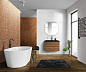Тумба с черной раковиной из искусственного мрамора BelBagno Albano 80 см Rovere Rustico
