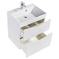 Тумба подвесная с раковиной из литьевого мрамора для ванной комнаты Belbagno Marino-H60 70 см Bianco Lucido, MARINO-H60-700-2C-SO-BL-P/BB700/450-LV-MR-AST