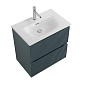 Тумба с раковиной подвесная BelBagno UNO-MINI-600-2C-SO-AO Голубой матовый, раковина белая BB-8099-3-60