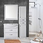 Комплект мебели для ванной комнаты напольный ASB-Woodline Берта 85, белый патина серебро