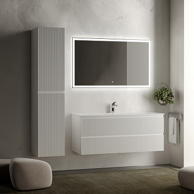 Тумба с керамической раковиной подвесная, SANCOS Snob R, 120 см Bianco SNR120W+CN7017