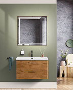 Тумба подвесная с керамической раковиной, Belbagno DUE, 80 см Rovere Nature DUE-800-2C-SO-RN-P+RS006SN.4/160+BB-8076-3-80