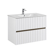 ELEGANT База под раковину подвесная с двумя выкатными ящиками, 80 см AM-ELEGANT-800-2C-SO-BL-LED-P белый глянцевый