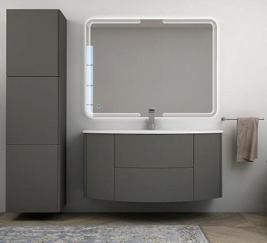 Тумба с раковиной из искусственного мрамора для ванной комнаты Cezares Eden 91 см Grigio talpa opaco