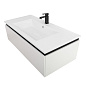Тумба подвесная с  раковиной из искусственного мрамора, CEZARES SLIDER, 100 см Bianco Opaco SLIDER-1000-1C-SO-BO+CZR-1000/480-LV-MR-PRS