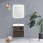 Тумба подвесная с керамической раковиной для ванной комнаты Belbagno Albano CER 60 см Rovere Nature Grigio