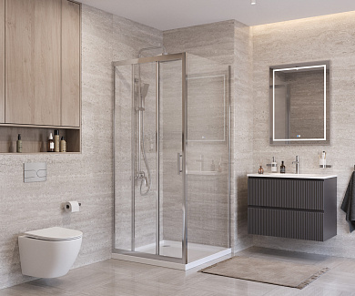 Душевой уголок BelBagno UNO-195-AHF-31-80/90-C-Cr