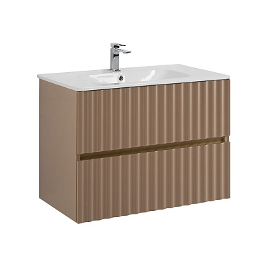 ELEGANT База под раковину подвесная с двумя выкатными ящиками, 80 см AM-ELEGANT-800-2C-SO-CM-LED капучино матовый