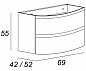 VAGUE База под раковину с двумя выдвижными ящиками, Antacite, 69x52x55, 44221
