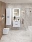 Тумба подвесная с керамической раковиной, Belbagno DUE, 50 см Bianco Lucido DUE-500-2C-SO-BL-P+RS333MDN.4/160+BB-8076-3-50