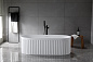 Ванна из искусственного камня высокой прочности (solid surface) 1700x750x550, BELBAGNO BB-BOHEME-170-75-55-SSB белая матовая